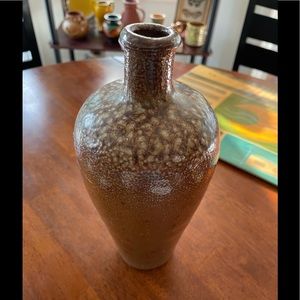 Vintage glazed vase from Portugal 9 1/2 x 4 1/2